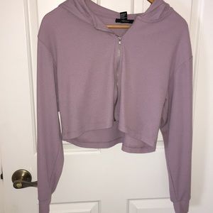 zip up crop top sweater from FOREVER 21